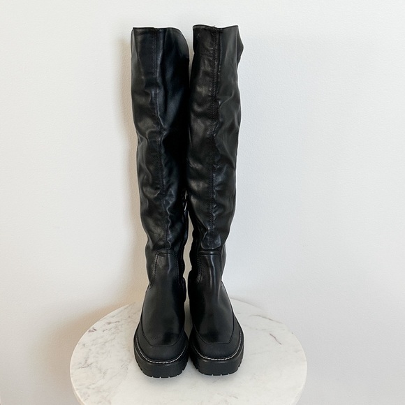 NEW Sam Edelman Lerue Lug Sole Faux Leather High Shaft Boot Size 8 - Picture 8 of 12